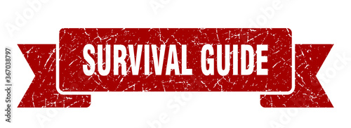 survival guide grunge vintage retro band. survival guide ribbon