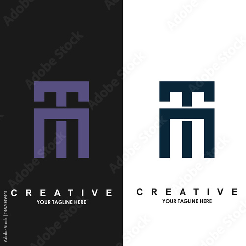 creative letter logo initial t m colorful design template