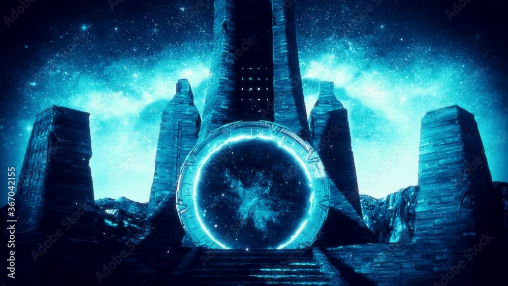 Sci-Fi Ancient Stargate Portal - Epic VJ Loop Background