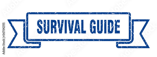 survival guide grunge vintage retro band. survival guide ribbon