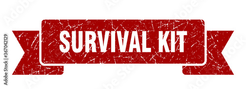 survival kit grunge vintage retro band. survival kit ribbon