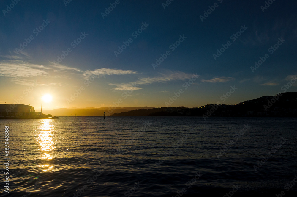 New Zealand, Sunset in Wellington