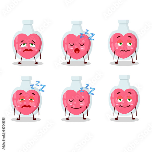 Cartoon character of love potion with sleepy expression