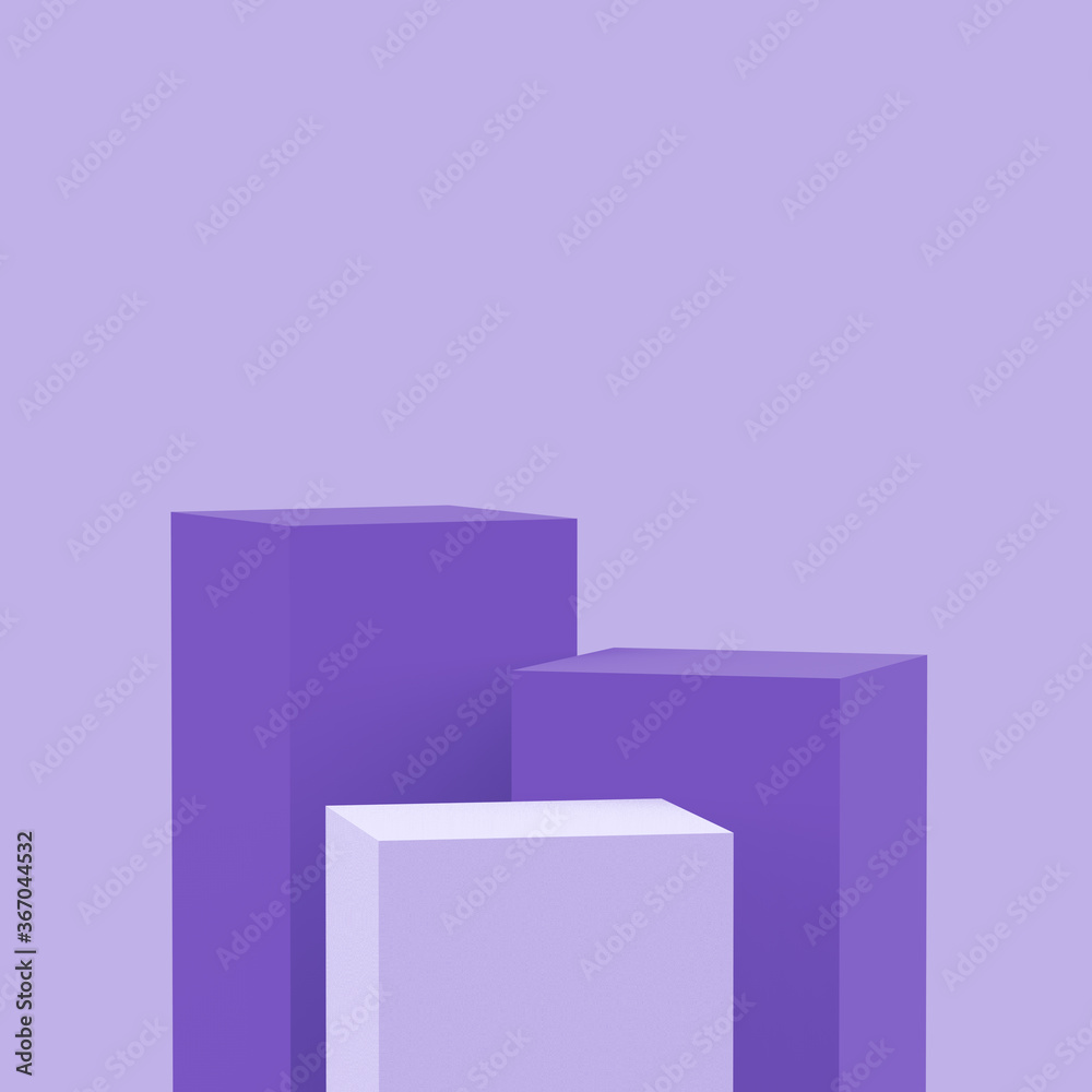 3d purple violet and white cubes square podium minimal studio background. Abstract 3d geometric shape object illustration render. Display for cosmetic perfume fashion product. 3d purple violet and white cubes square podium minimal studio background. Abstract 3d geometric shape object illustration render. Display for cosmetic perfume fashion product.