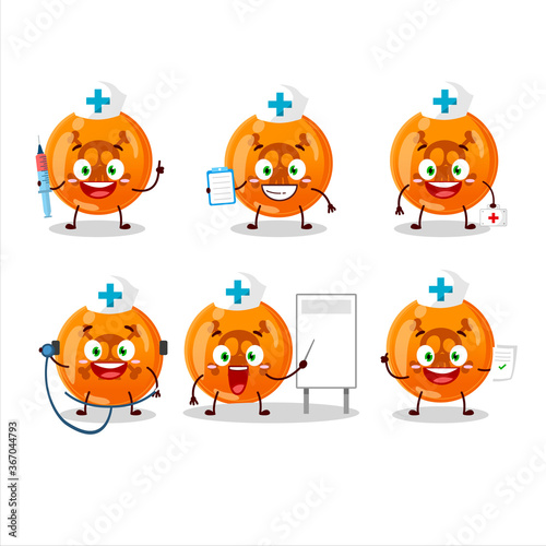 Doctor profession emoticon with halloween dangerous cartoon character
