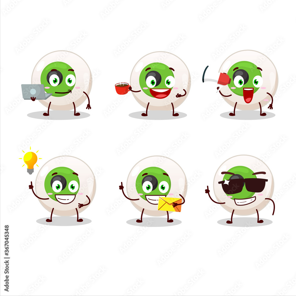 Obraz premium Eye candy cartoon character with various types of business emoticons