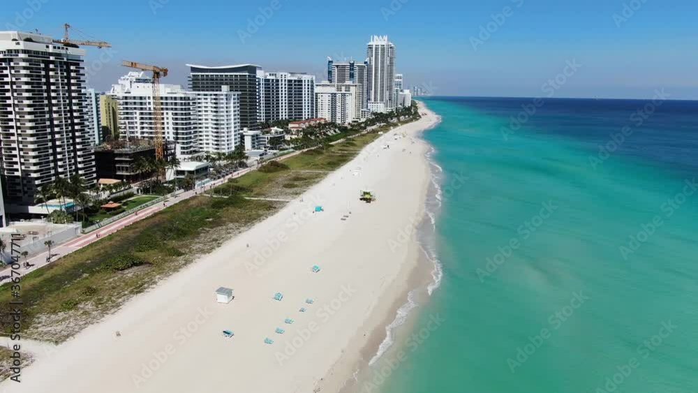 Beach Scene Turkish Baths Mid-Beach Miami Florida Drone Video Beach Scene Turkish Baths Mid-Beach Miami Florida Drone Video