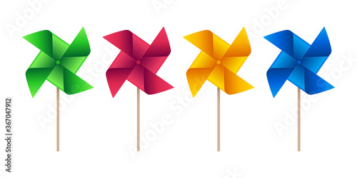 Colorful Pinwheel Icon Set photo