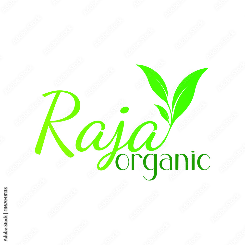 green raja organic leaf plant vector logo