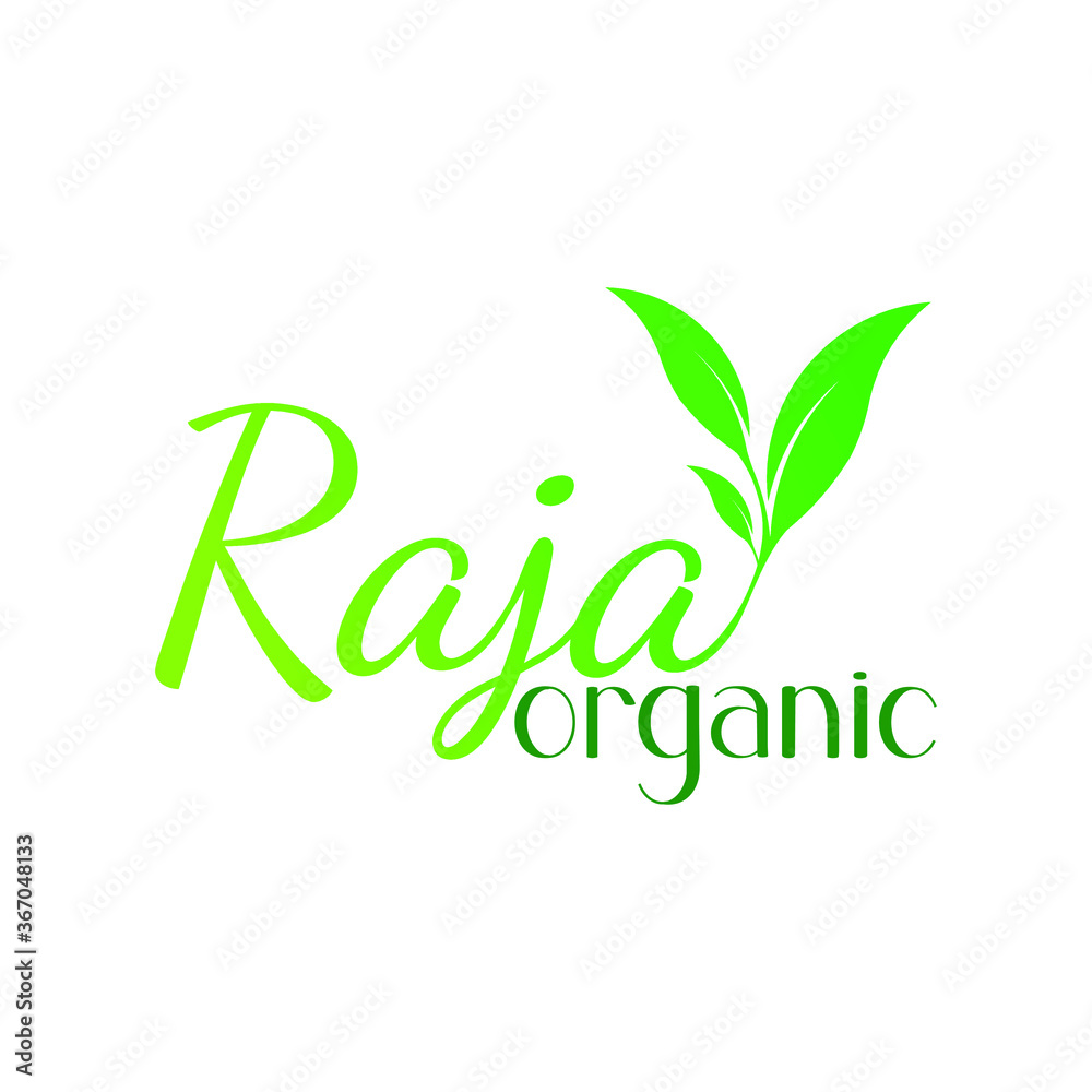 green raja organic leaf plant vector logo green raja organic leaf plant vector logo