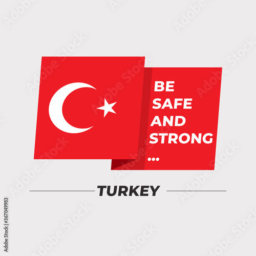 National flag icon with encouraging message isolated on light grey background : Vector Illustration
