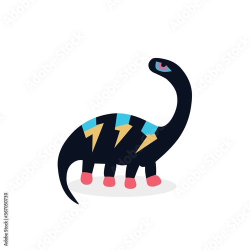 vector illustration of a lightning-patterned Brachiosaurus animal Brachiosaurus animal stickers brachiosaurus animal cartoon