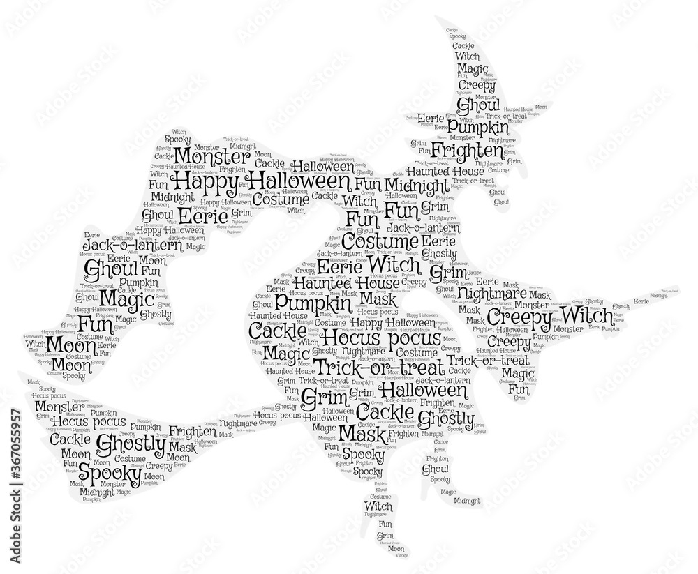 Fototapeta premium Witch Halloween Word Art