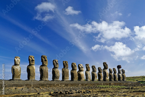 Moai at Ahu Tongariki, Easter Island, Chile