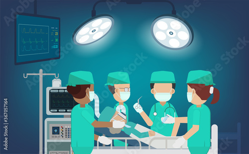Surgeon team in surgery room