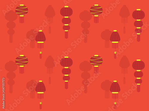 Chinese Lantern New Year Various Vector Wallpaper Set 2-01