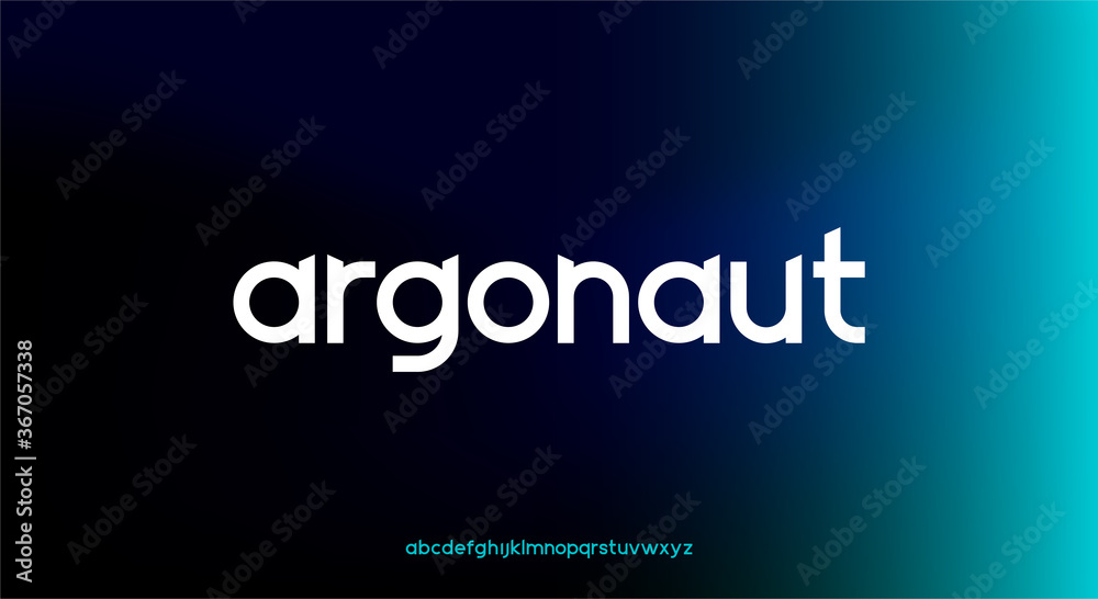 Argonaut, an abstract technology science alphabet lowercase font. digital space typography vector illustration design - obrazy, fototapety, plakaty 