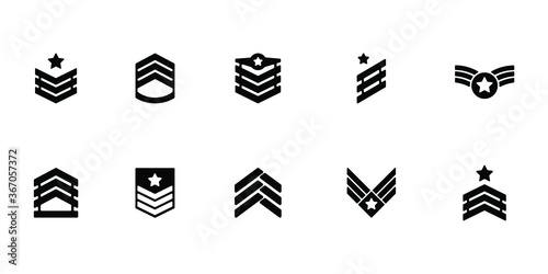 Collection of military rank icon or logo isolated on white background