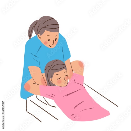 A woman takes chiropractic 
