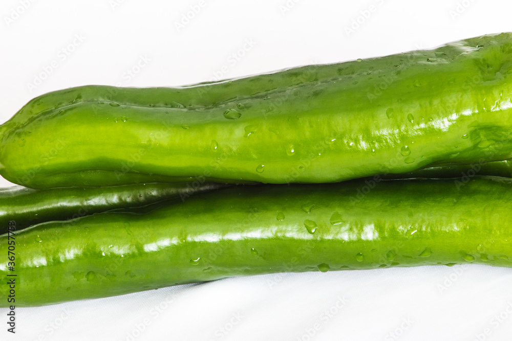 Close-up of green pepper vegetables still life Close-up of green pepper vegetables still life