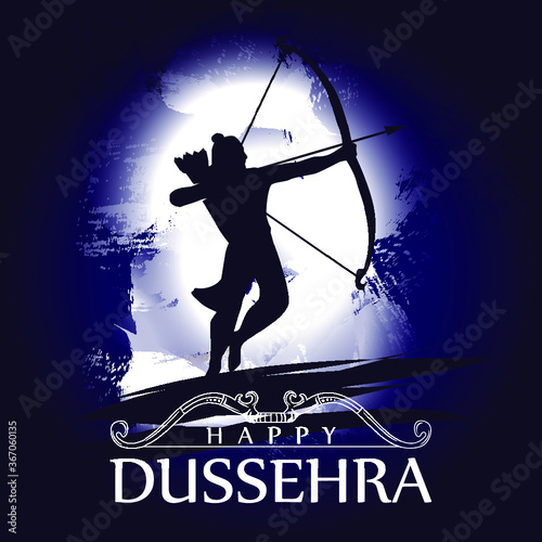 Illustration bow vector design for Happy Dussehra holiday celebration.