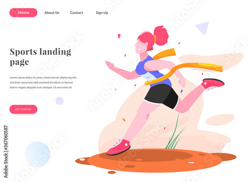 web landing page running competition