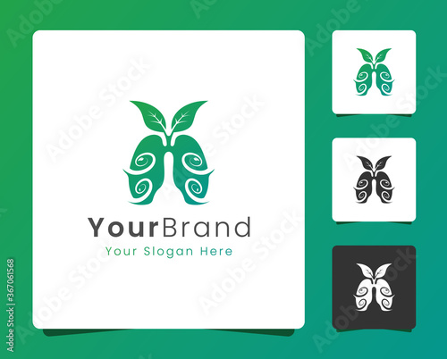 lung breath wave logo design