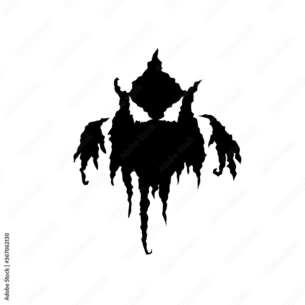 Obraz premium Ghost. Vector illustration. Isolated. Demon on white. Shadow.