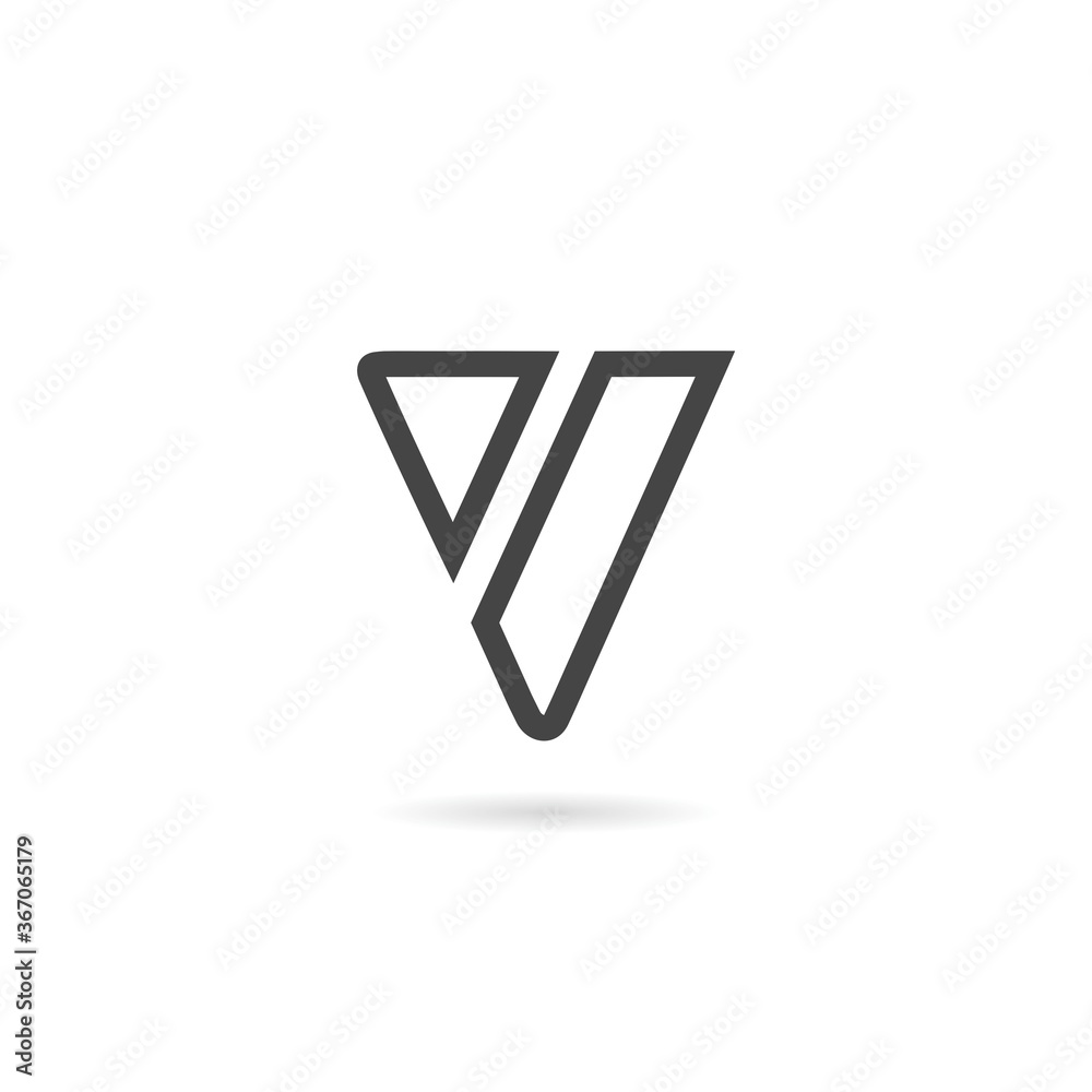 Letter V Logo Design with shadow Letter V Logo Design with shadow