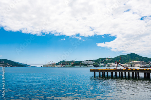 長崎県長崎市　出島ワーフ・長崎港周辺の風景