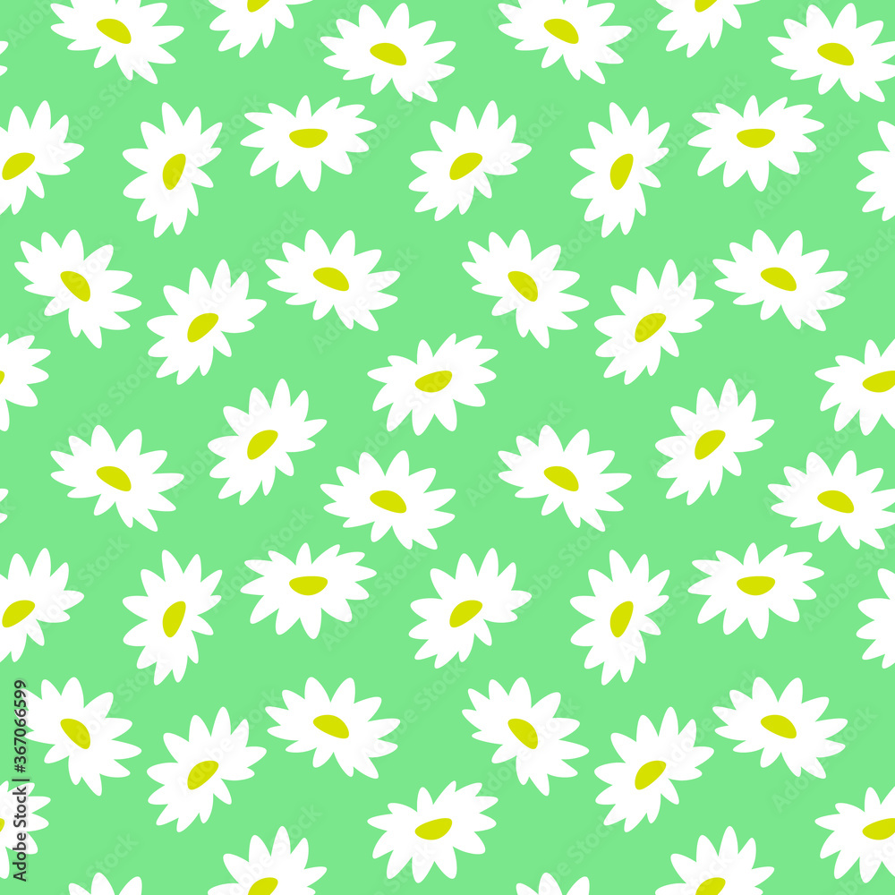 cute bright seamless pattern with chamomile