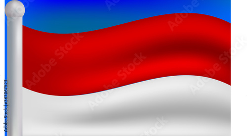 Vector Illustration Indonesia Flag with Color Gradation