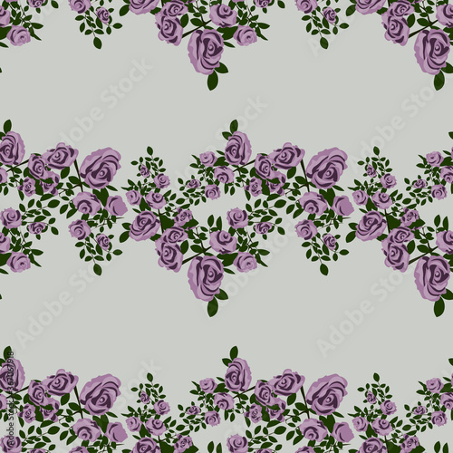 seamless pattern with beautiful purple roses