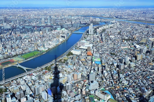 東京スカイツリーからみた東京の街並み