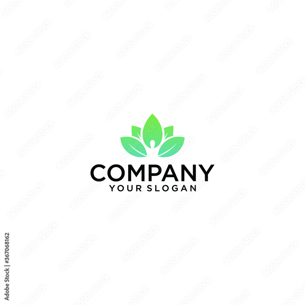 Vector abstract logo design template for alternative medicine, health center and yoga studios - emblem made with leaves and lines Vector abstract logo design template for alternative medicine, health center and yoga studios - emblem made with leaves and lines