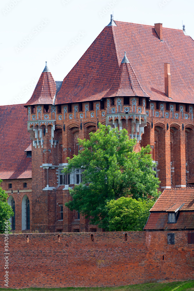 13th century Malbork Castle, medieval Teutonic fortress on the Nogat River, Malbork, Poland 13th century Malbork Castle, medieval Teutonic fortress on the Nogat River, Malbork, Poland