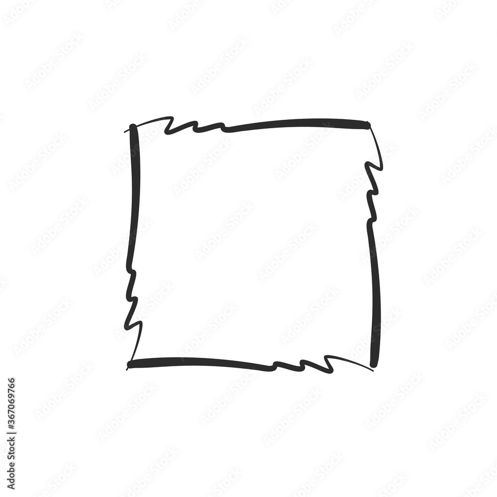 Check square border. Hand drawn sketch simple icon. Black doodle on white background. Textile design texture. Vector line sketch. Check square border. Hand drawn sketch simple icon. Black doodle on white background. Textile design texture. Vector line sketch.
