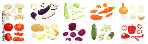 Sliced Vegetables Poster