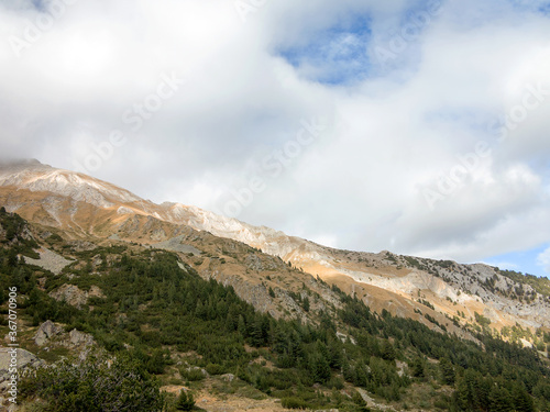 Beautiful authentic rocky landscape of the Pyrenees. Bansko, Bulgaria.