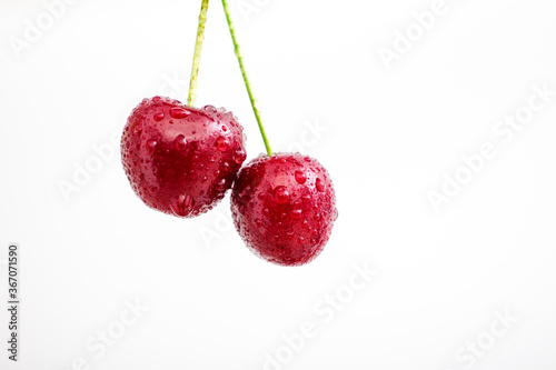 Fresh red cherries