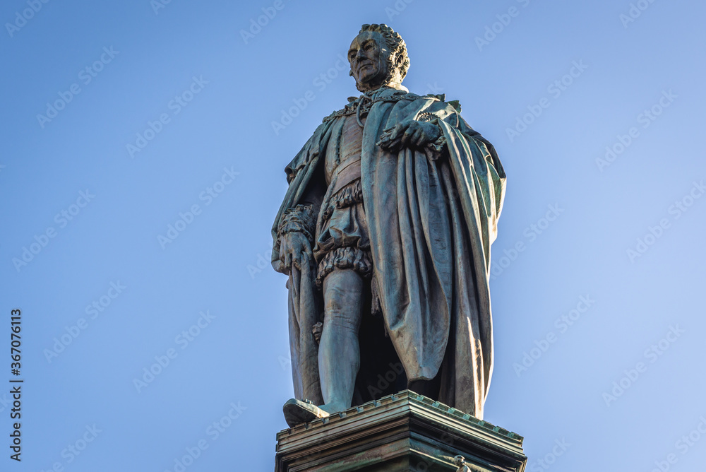 Monument to the Walter Montagu Douglas Scott in the Old Town of Edinburgh city, Scotland, UK