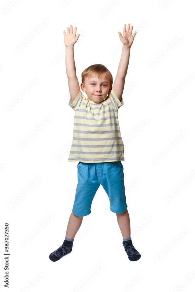 Boy with hands up Boy with hands up