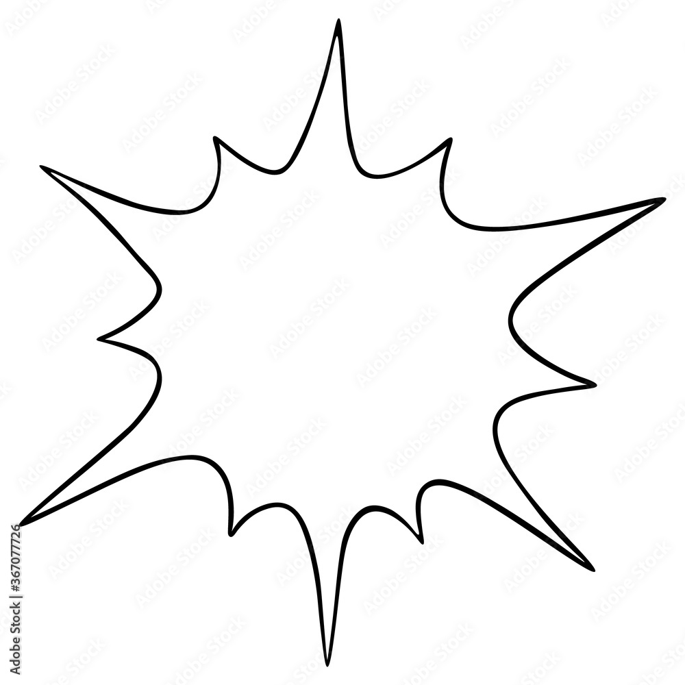 Figured spot. Frame in the form of a blot. Explosion. Place for your text. Vector illustration. Outline on an isolated white background. Doodle style. Way to another world. Boom. A gap in space. Cloud Figured spot. Frame in the form of a blot. Explosion. Place for your text. Vector illustration. Outline on an isolated white background. Doodle style. Way to another world. Boom. A gap in space. Cloud