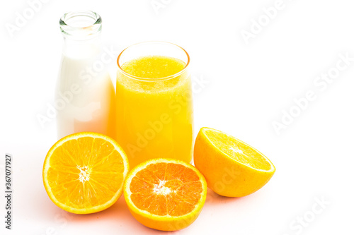 Fresh fruit milk orange juice drink