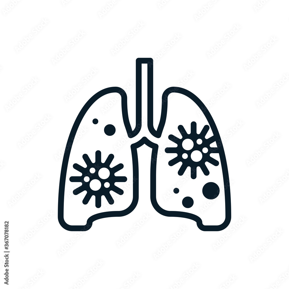Virus, bacteria of lungs, coronavirus, covid-19 outline icons. Vector illustration. Editable stroke. Isolated icon suitable for web, infographics, interface and apps. Virus, bacteria of lungs, coronavirus, covid-19 outline icons. Vector illustration. Editable stroke. Isolated icon suitable for web, infographics, interface and apps.