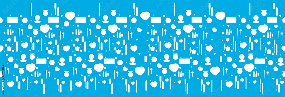 Cosmetics on a blue background. Banner for text. Cosmetics on a blue background. Banner for text.