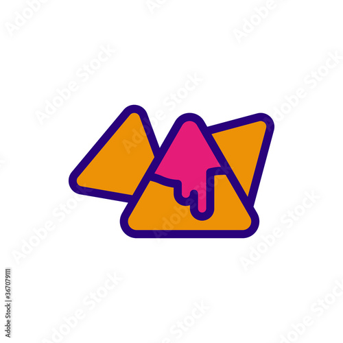 nachos icon vector illustration filled outline style. food icon set.