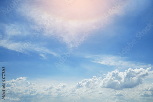 Blue sky clouds blurred during morning open view out windows beautiful summer spring and peaceful nature background.