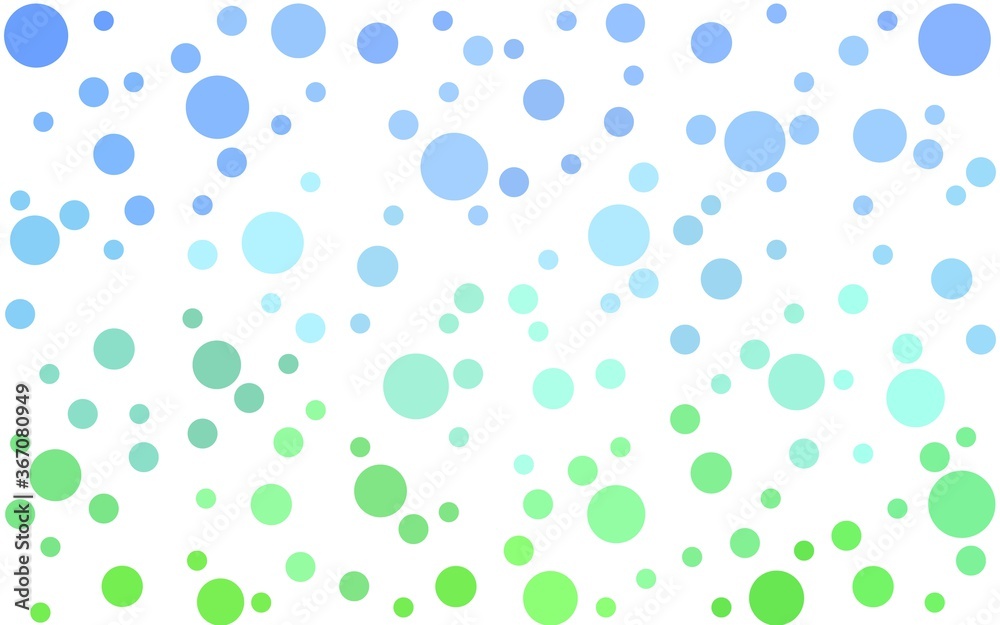Light Blue, Green vector  background with spots. Illustration with set of shining colorful abstract circles. Design for your business advert.
