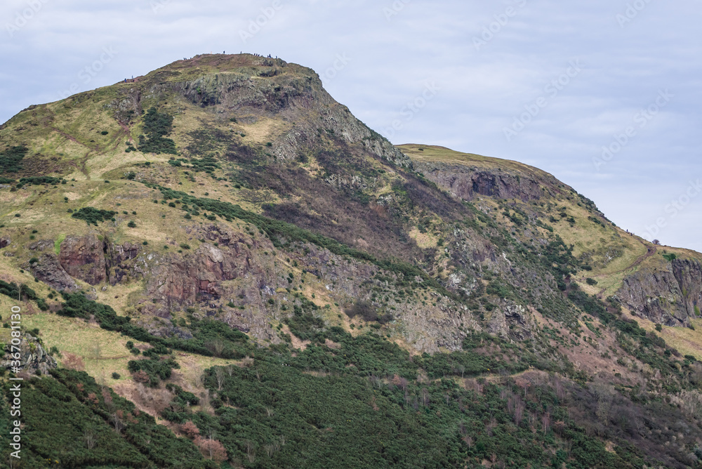 Main hill called Arthurs in Holyrood Park also called Kings or Queens Park in Edinburgh city, Scotland, UK
